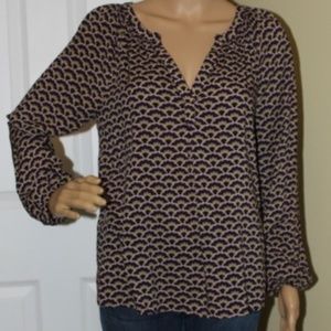 Boden Vicose Blouse Black/Purple/Yellow